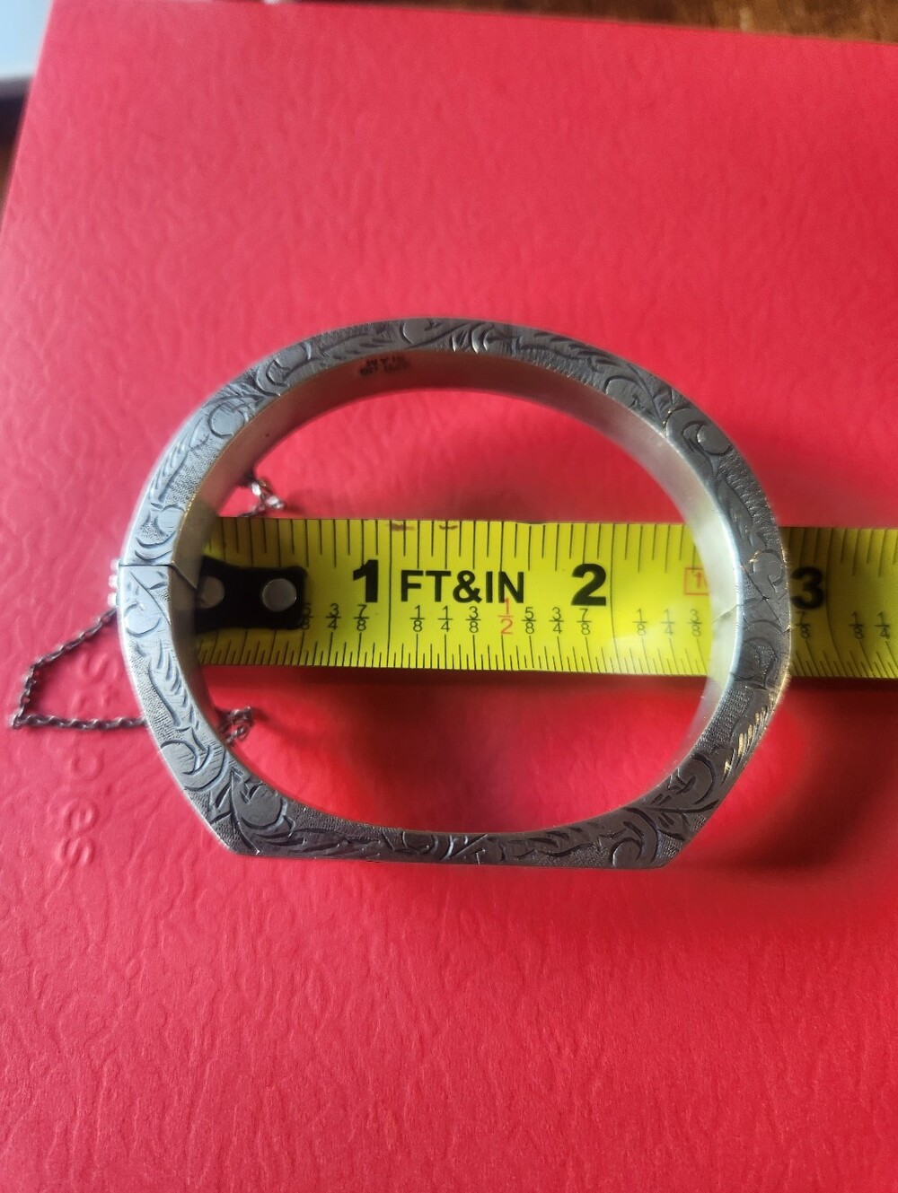 Engraved Sterling SIAM Hinged Bangle ENGRAVED